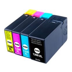 Compatible Canon PGI-1200XL Inkjet Cartridge Combo High Yield BK/C/M/Y